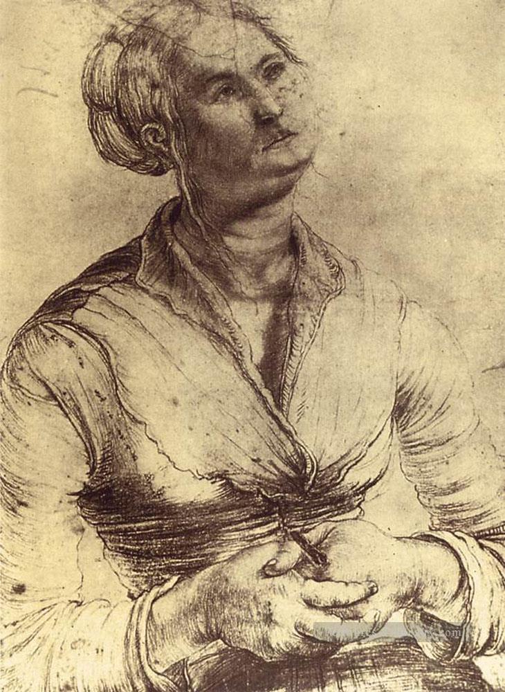Femme en levant la Renaissance Matthias Grunewald Peintures à l'huile